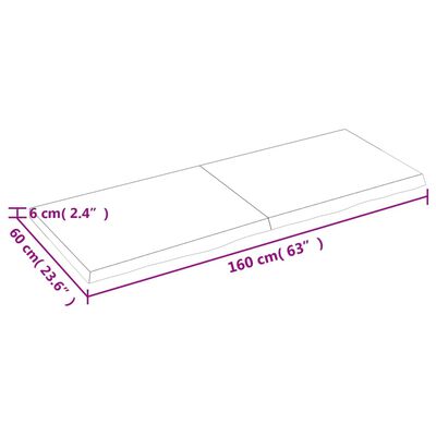 vidaXL Tampo de mesa 160x60x(2-6) cm carvalho tratado castanho-escuro