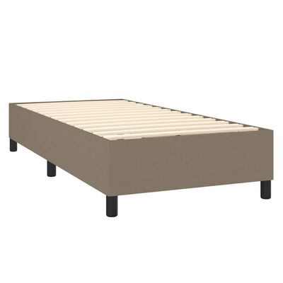 vidaXL Cama box spring colchão/LED 100x200cm tecido cinza-acastanhado