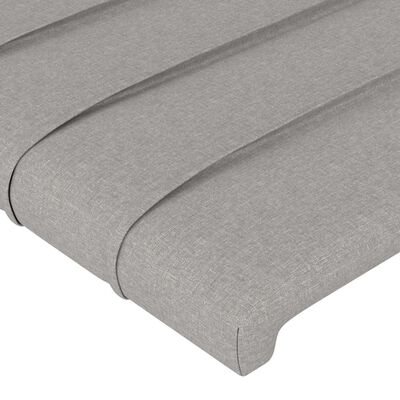 vidaXL Cabeceira de cama tecido 100x5x78/88 cm cinzento-claro