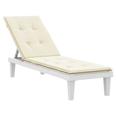vidaXL Almofadão para cadeira de terraço (75+105)x50x4 cm cor creme
