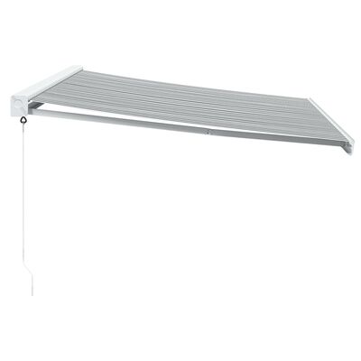 vidaXL Toldo retrátil 4x3 m tecido e alumínio antracite e branco