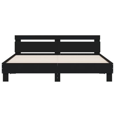 vidaXL Estrutura cama c/ cabeceira 200x200 cm derivados madeira preto