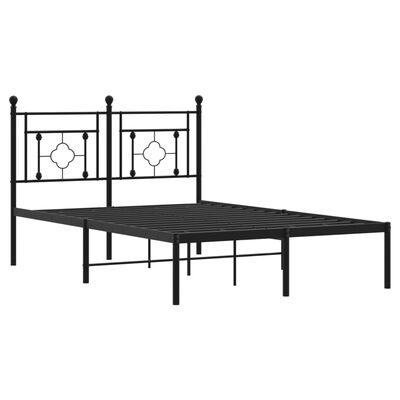 vidaXL Estrutura de cama com cabeceira 120x190 cm metal preto