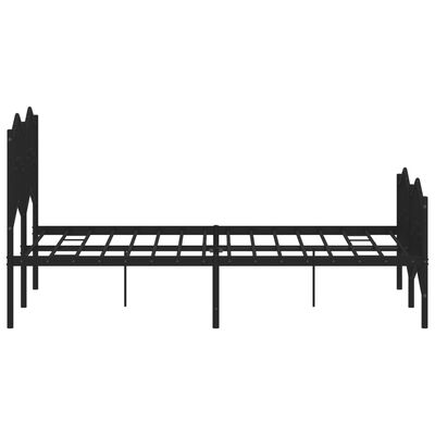 vidaXL Estrutura de cama com cabeceira e pés 120x190 cm metal preto