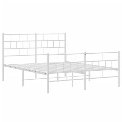 vidaXL Estrutura de cama com cabeceira e pés 140x190 cm metal branco