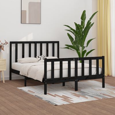 vidaXL Estrutura de cama 160x200 cm pinho maciço preto