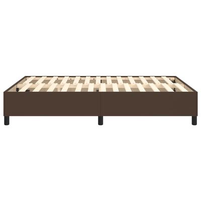 vidaXL Estrutura de cama 140x200cm couro artificial castanho