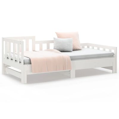 vidaXL Sofá-cama de puxar 2x(80x200) cm pinho maciço branco