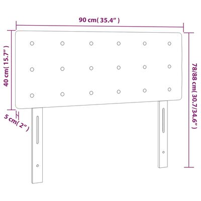 vidaXL Cabeceira de cama c/ LED 90x5x78/88cm couro artificial castanho