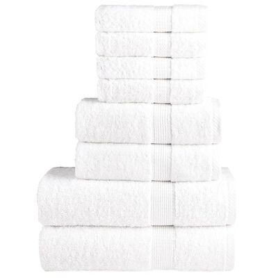 vidaXL 8pcs Conjunto toalhas banho premium SOLUND 600 gsm branco