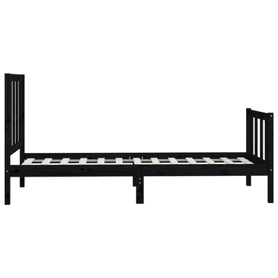 vidaXL Estrutura de cama 100x200 cm madeira maciça preto