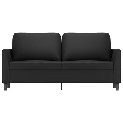 vidaXL Sofá de 2 lugares 140 cm couro artificial preto