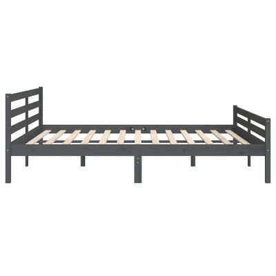 vidaXL Estrutura de cama super king 180x200 cm madeira maciça cinza