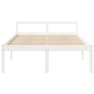 vidaXL Cama de casal pequena para idosos 120x190cm pinho maciço branco