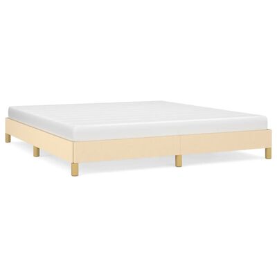 vidaXL Estrutura de cama sem colchão 180x200 cm tecido cor creme