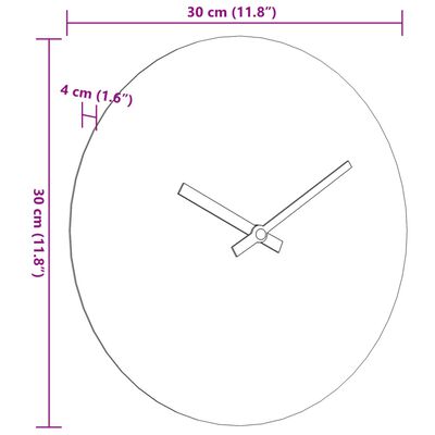 vidaXL Relógio de parede Ø30 cm derivados de madeira amarelo e preto