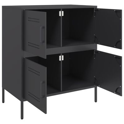 vidaXL Aparador 68x39x79 cm aço preto