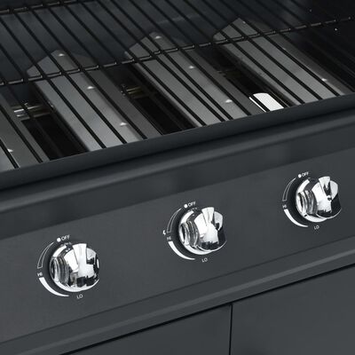 vidaXL Grelhador/barbecue a gás 4+1 zonas de cozinhar preto