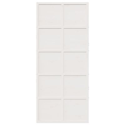 vidaXL Porta de celeiro 90x208 cm madeira de pinho maciça branco