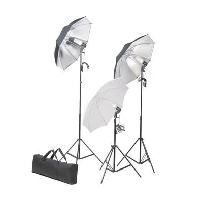 vidaXL Kit de estúdio fotográfico com conjunto de iluminação e fundo