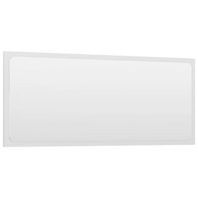 vidaXL Espelho de casa de banho derivados de madeira branco brilhante