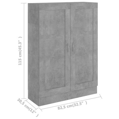 vidaXL Estante 82,5x30,5x115 cm derivados de madeira cinzento cimento