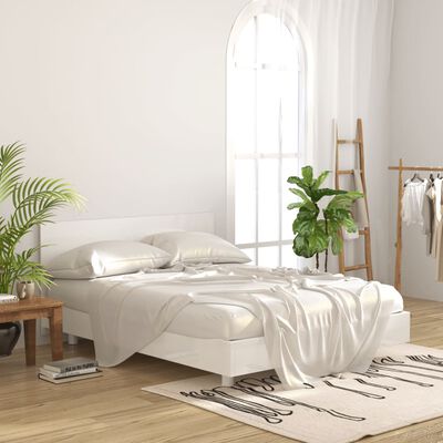 vidaXL Cabeceira cama 160x1,5x80 cm derivados madeira branco brilhante