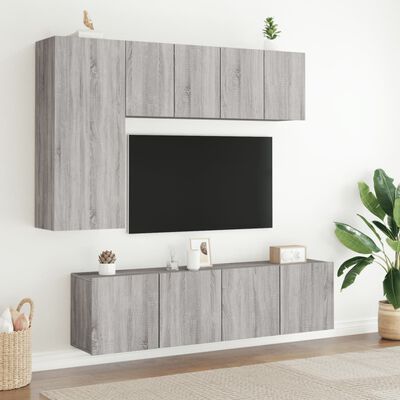 vidaXL Móveis de parede para TV 2 pcs 60x30x41 cm cinzento sonoma