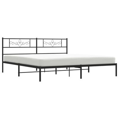 vidaXL Estrutura de cama com cabeceira 183x213 cm metal preto