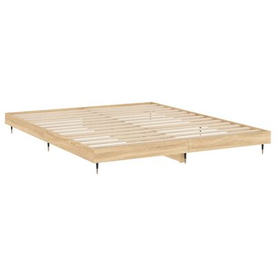 vidaXL Estrutura de cama 200x200 cm derivados madeira carvalho sonoma