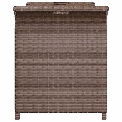 vidaXL Banco de jardim com almofadão 116x46x57 cm vime PE castanho