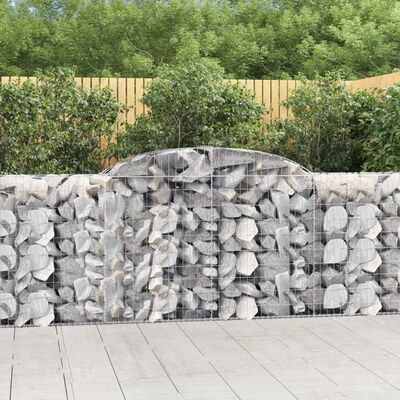 vidaXL Cestos gabião arqueados 4pcs 300x50x100/120cm ferro galvanizado