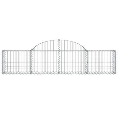 vidaXL Cestos gabião arqueados 4 pcs 200x30x40/60 cm ferro galvanizado