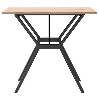 vidaXL Mesa de jantar estrutura em Y 90x90x75 cm pinho e ferro fundido