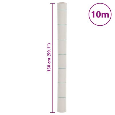 vidaXL Tela para ervas daninhas 1,5x10 m PP branco