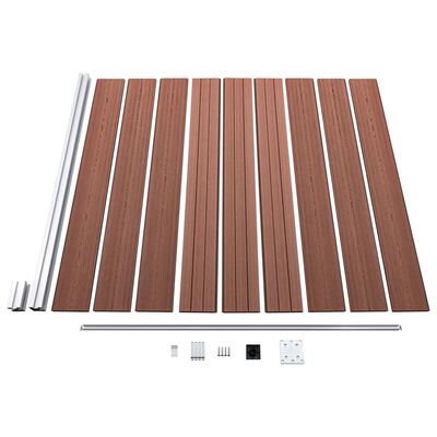 vidaXL Painel de vedação para jardim 1737x186 cm WPC castanho