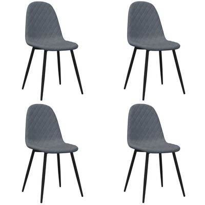 vidaXL Cadeiras de jantar 4 pcs veludo cinzento-escuro