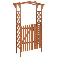 vidaXL Pérgola com portão 116x40x204 cm madeira de abeto maciça