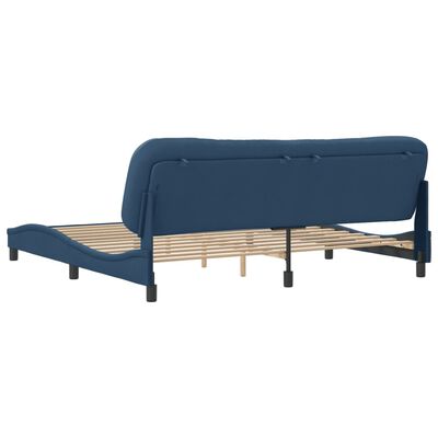 vidaXL Estrutura de cama sem colchão 200x200 cm tecido azul