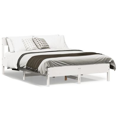 vidaXL Cama sem colchão 120x200 cm madeira de pinho maciça branco