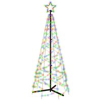 vidaXL Árvore de Natal em cone 200 luzes LED 70x180 cm colorido