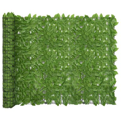 vidaXL Tela de varanda com folhas verdes 500x150 cm