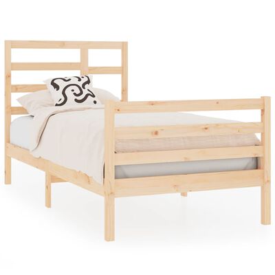 vidaXL Estrutura cama pequena solteiro 75x190 cm madeira maciça