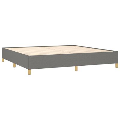 vidaXL Estrutura de cama sem colchão 200x200 cm tecido cinzento-escuro