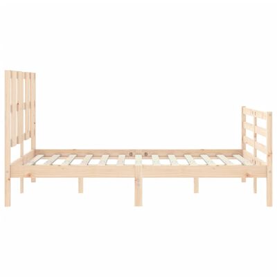 vidaXL Estrutura de cama com cabeceira 140x190 cm madeira maciça