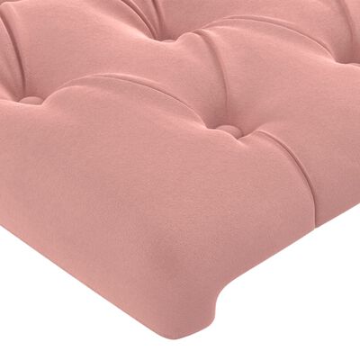 vidaXL Cabeceira cama c/ abas veludo 203x16x118/128 cm rosa