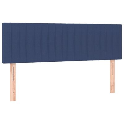 vidaXL Cama com molas/colchão 140x200 cm tecido azul