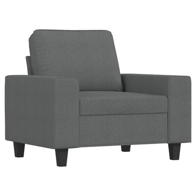 vidaXL 3 pcs conjunto de sofás tecido cinzento-escuro