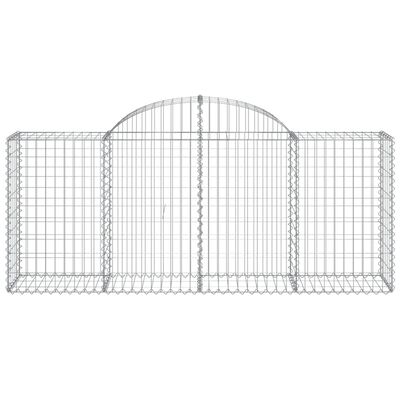 vidaXL Cestos gabião arqueados 40pcs 200x50x80/100cm ferro galvanizado