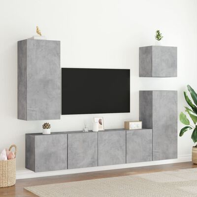 vidaXL Móveis de parede para TV 2 pcs 80x30x41 cm cinzento cimento